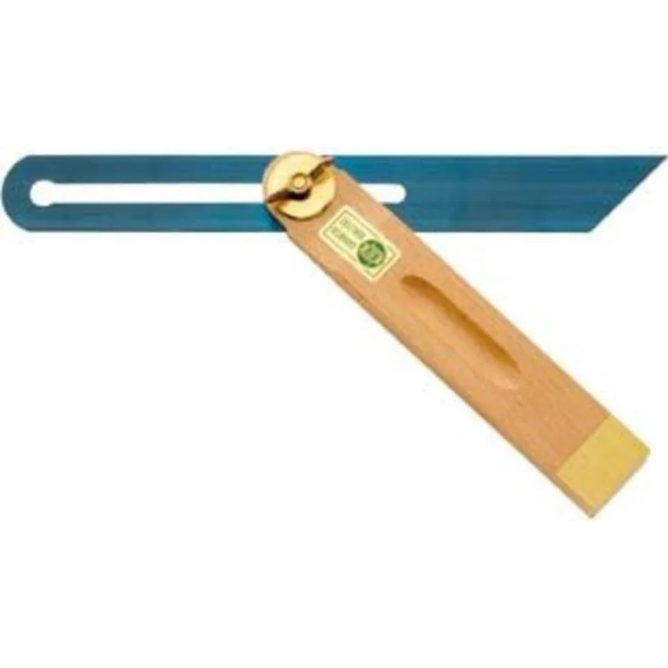 ECE Winkelmesser, Tischlerschmiege, 250 mm mit blauer Stahlzunge und massivem Messing-U-Profil – Bild 1