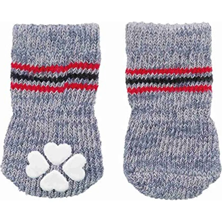Trixie 19505 Hundesocken, Anti-Rutsch, L–XL, 2 St., grau