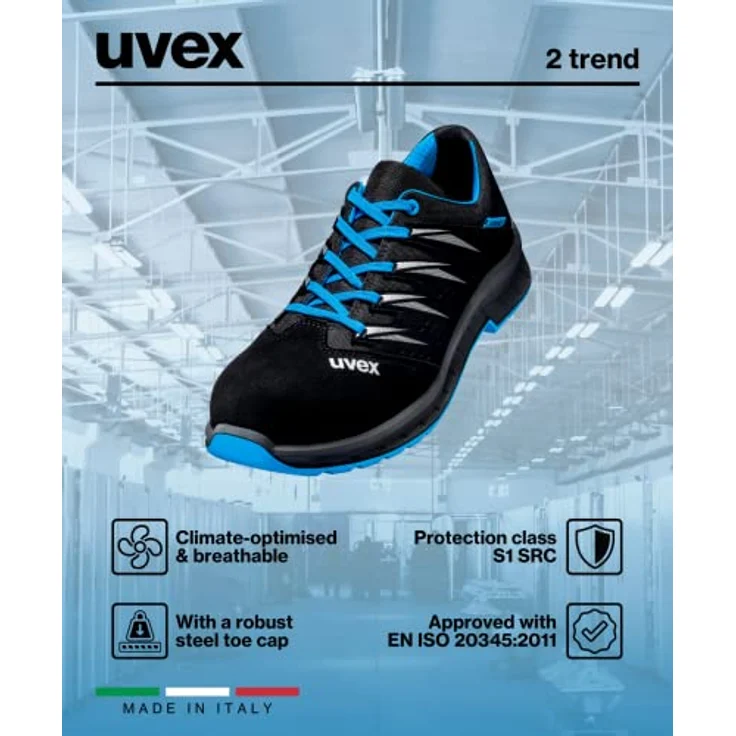 Uvex S1 69378 Sicherheitsschuh, anti-twist Hinterkappe für besseren Umknickschutz, sportlicher Look, für Indoor und Outdoor – Bild 9