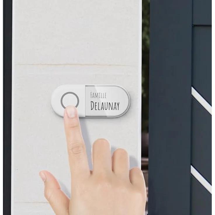 Avidsen Sona-T, Smart Home Türklingel Funkgong mit Lichtblitz, grau meliertem Textilüberzug und 150 m Reichweite – Bild 9
