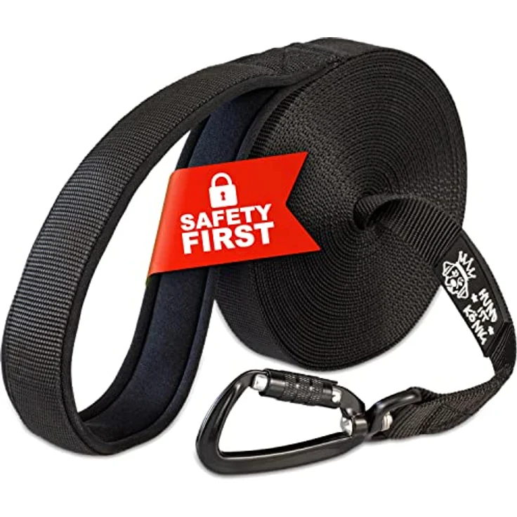 HUND IST KÖNIG® Schleppleine für Hunde - Lange Hundeleine 10m mit Griffpolster - Laufleine für Hunde mit Sicherheitskarabiner für erfolgreiches Hundetraining inkl. eBook – Bild 1