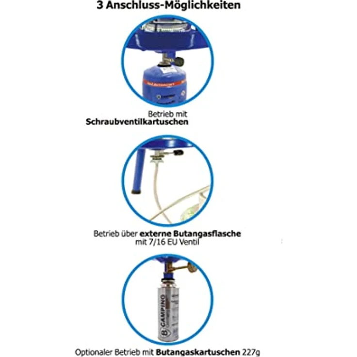 3in1 Camping Gasgrill Gaskocher Campingkocher Herd Gasherd Kochfeld Kocher Grill – Bild 8