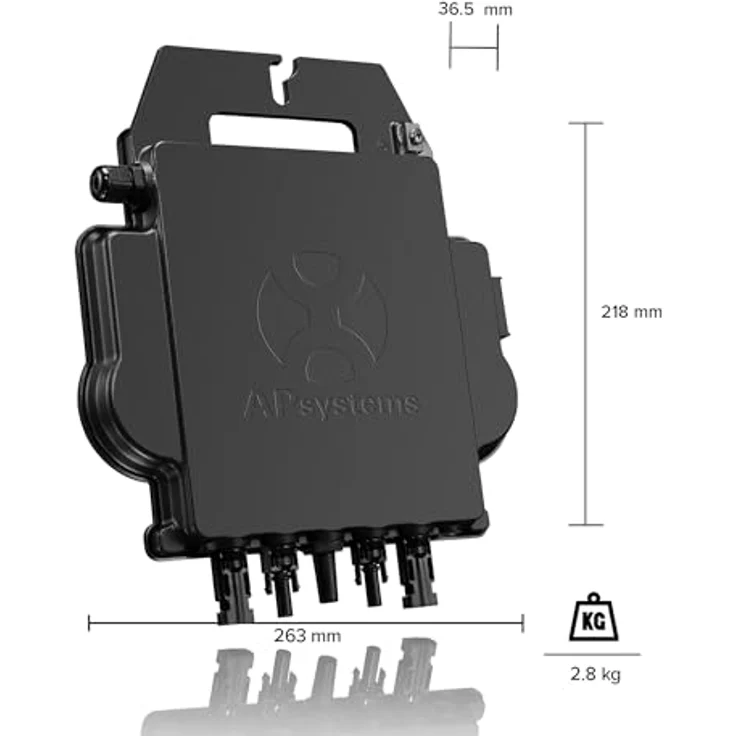 SUNNIVA AP Systems Mikro-Wechselrichter 800 W EZ1-M-EU, wetterfest IP67, Plug-&-Play, 2 MPPT, Bluetooth & WiFi, inkl. 5 m Anschlusskabel – Bild 4