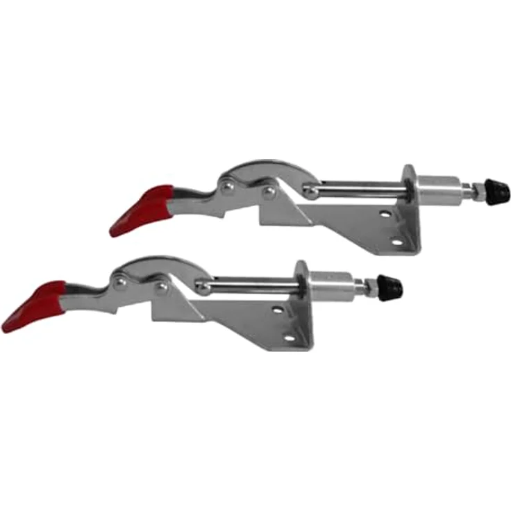 SO-TECH Kniehebelspanner Kniehebelklemme, Haltekraft bis zu 90 kg, 190° Winkel, 2 Stück, rot – Bild 1