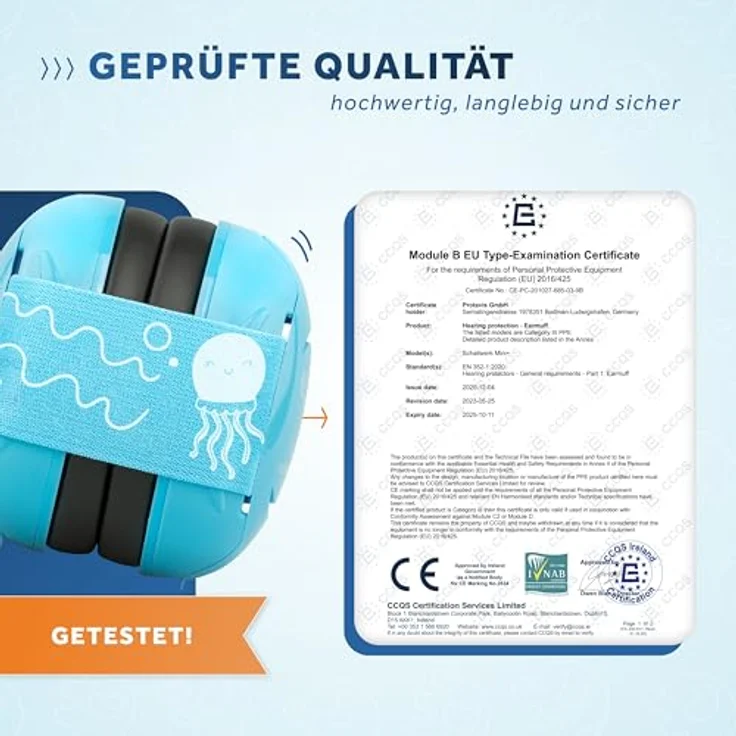 Schallwerk Kapselgehörschutz Schallwerk® Mini+ Gehörschutz für Kinder – Kapselgehörschutz Kleinkind, bis zu 37,7 dB Schutz, weiches Polster, einfaches Click-System, SCHALLWERK® App – Bild 3