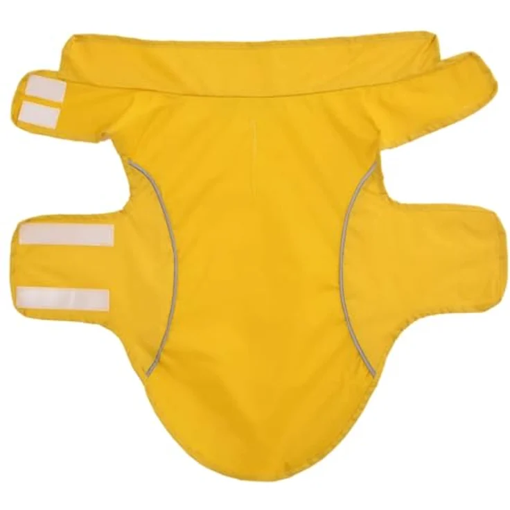 vidaXL Hunde Regenmantel Gelb S, Wasserdichter Hundemantel mit Reflexstreifen, Polyester, für Welpen – Bild 5