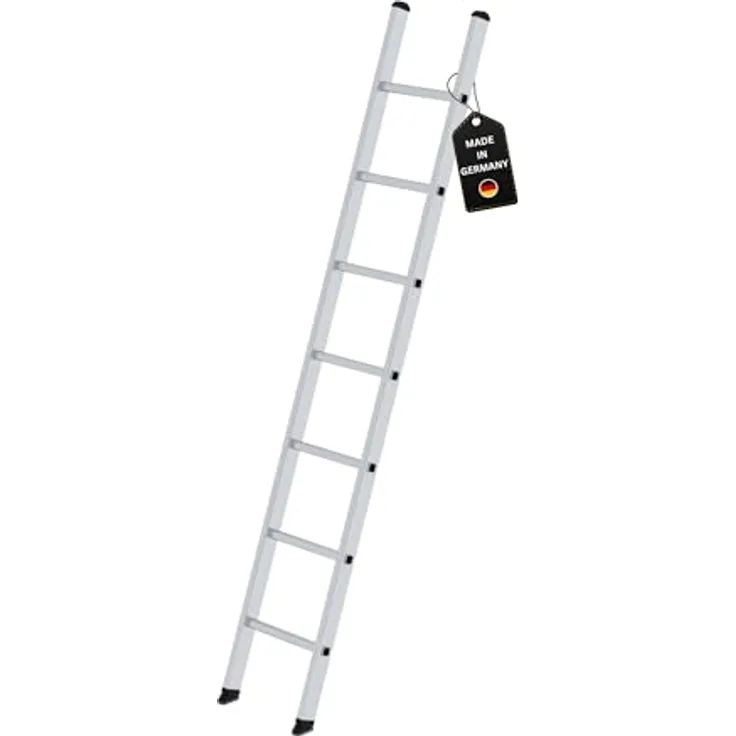 PROREGAL Sprossen-Anlegeleiter 350mm breit ohne Traverse | 7 Sprossen | Hohe Qualität, sichere Nutzung | Leiter, Teleskopleiter, Trittleiter, Bockleiter, Sprossen-Doppelleiter