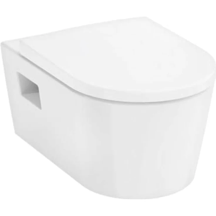 hansgrohe EluPura Original S Wand-WC Set, spülrandlos, 365x540mm, SmartClean, AquaChannel Flush, inkl. SoftClose WC-Sitz, glänzend Weiss – Bild 1