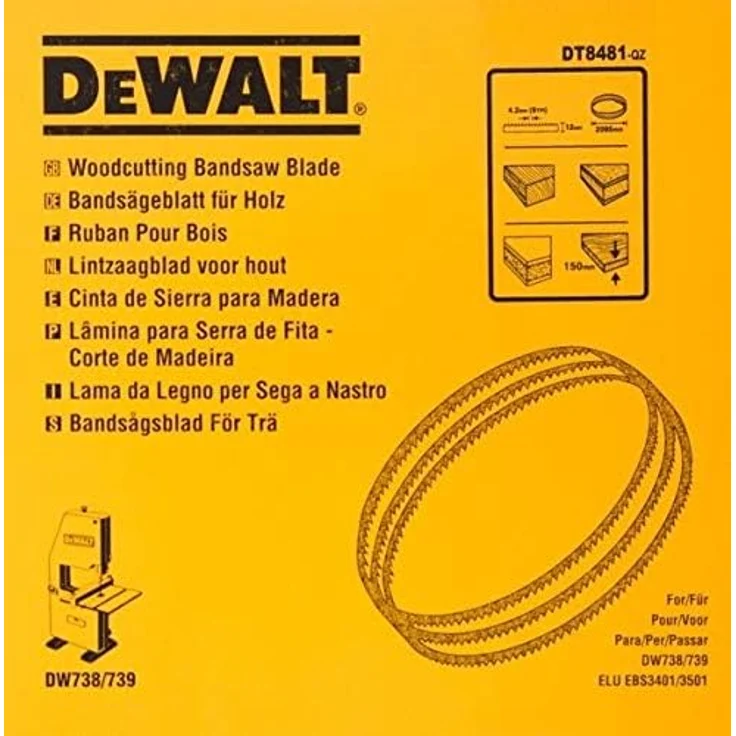 DeWalt Bandsägeblätter für DW 738-DW 739 (Länge: 2095 mm, Breite: 12 mm, Dicke: 0,6 mm, Zahnteilung: 4,2 mm) DT8481 – Bild 4