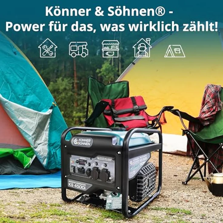 Könner & Söhnen KS 4500i Inverter Stromerzeuger Generator, 4500 Watt, stabile Sinuswelle, vielseitige Anwendungen, Notstromaggregat – Bild 5