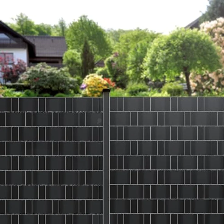 KESSER PVC Sichtschutzstreifen Sichtschutz Rolle Doppelstabmatten Zaun Blickdicht Wetterfest und Windschutz Zaunfolie Sichtschutz Garten Gartenzaun Anthrazit, 35 m - Preisvergleich – Bild 2