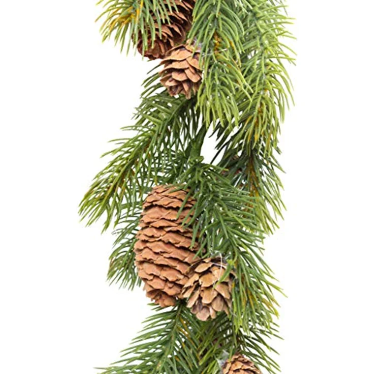 Botanic-Haus Künstliche Tannengirlande Oslo Tanne, 180 cm mit Zapfen, ideal für Weihnachtsdekoration – Bild 2