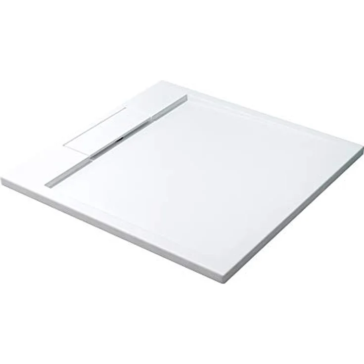 doporro® Duschtasse Duschwanne Geoma04W 90x90x4 flach Mineralgusswanne Rechteck Weiß auch für bodenebene Montage möglich – Bild 1