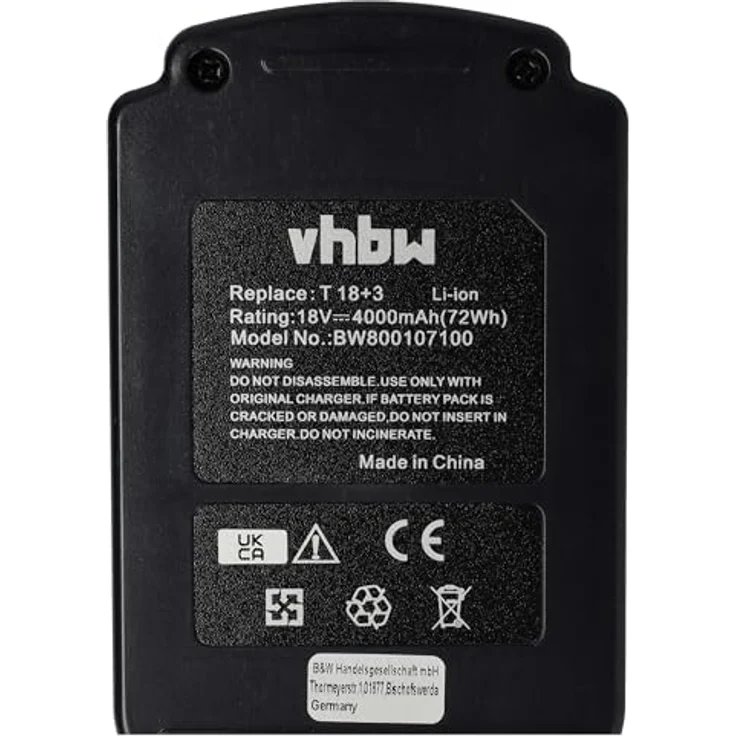 vhbw Akku Ersatz für Festo / Festool BPC 18 Li, 4000 mAh, Li-Ion, 18 V, schwarz – Bild 5