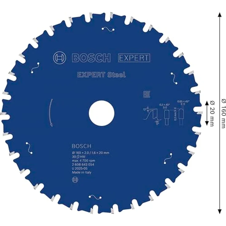 Bosch Professional Kreissägeblatt Expert für Steel, 160 x 20 x 2,0 mm, 30, 2608643054 – Bild 4