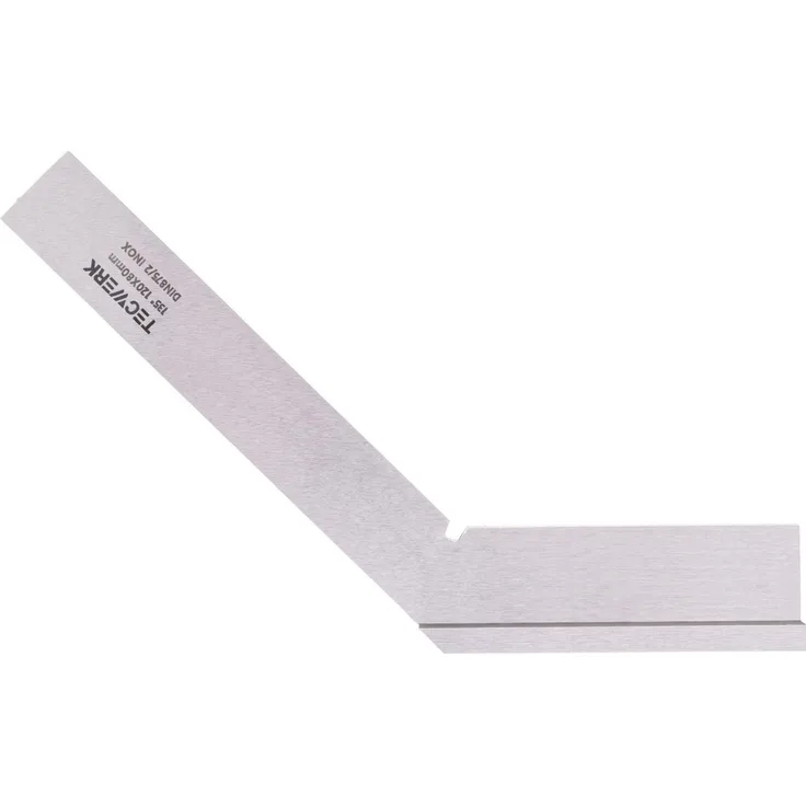 Tecwerk Gehrungswinkel DIN 875/II, Präziser Winkelmesser aus robustem Stahl, Schenkellänge 150 mm, prüfpflichtig, max. Winkel 135°