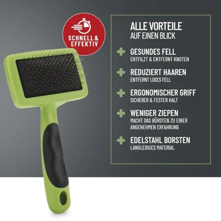 ReaVET TESTURTEIL SEHR GUT 05/24 Hundebürste & Katzenbürste für Langhaar I Kleine Rassen (S) I Entfernt sanft Unterwolle, Verfilzungen & Knoten I Haustier Bürsten – Bild 2