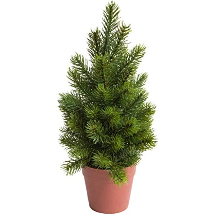 Botanic-Haus Künstliche Zimmerpflanze Tannenbaum, immergrün im braunen Kunststofftopf, Höhe 35 cm