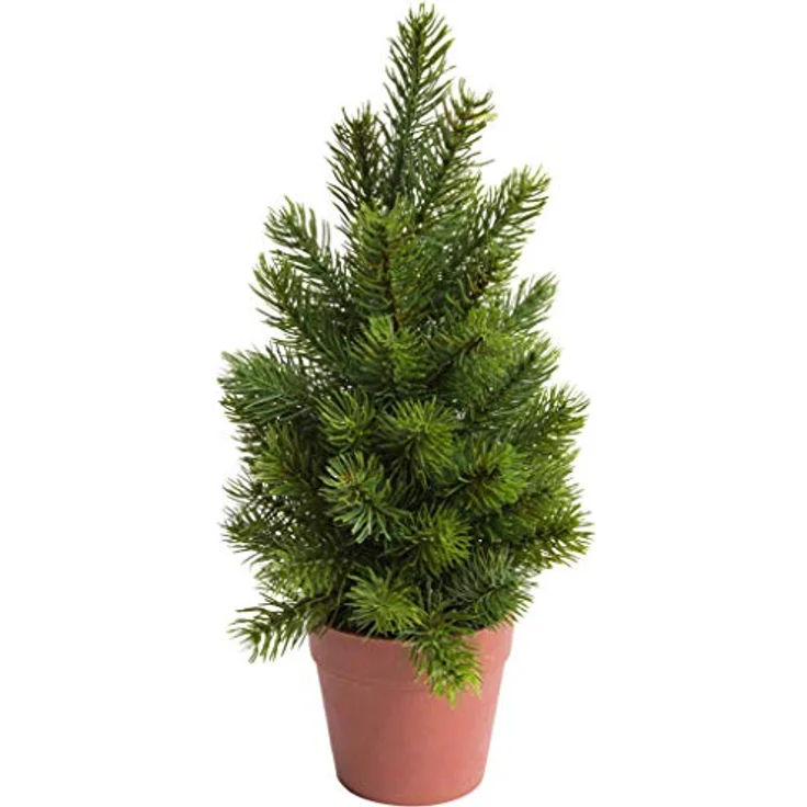 Botanic-Haus Künstliche Zimmerpflanze Tannenbaum, immergrün im braunen Kunststofftopf, Höhe 35 cm – Bild 1
