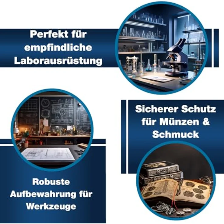 PeakTech Werkzeugkoffer PeakTech P 7250: Aluminium Tragekoffer mit Würfelschaum - idealer Schutz für elektronische Messgeräte – Bild 5