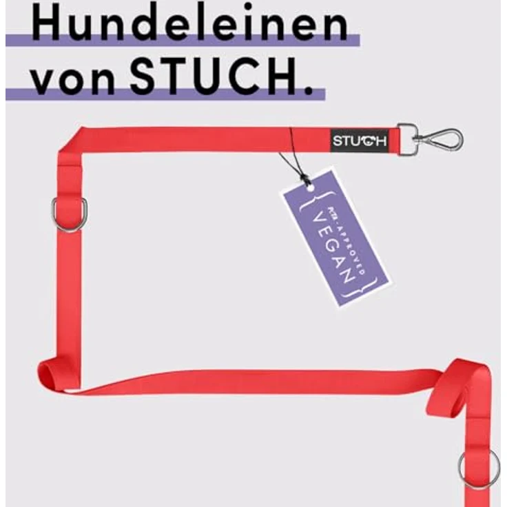 STUCH Hundeleine 7 in 1, Robuste multifunktionale längenverstellbare Führleine für kleine, mittlere und große Hunde, rot, Größe S (1,5 cm x 200 cm) – Bild 2