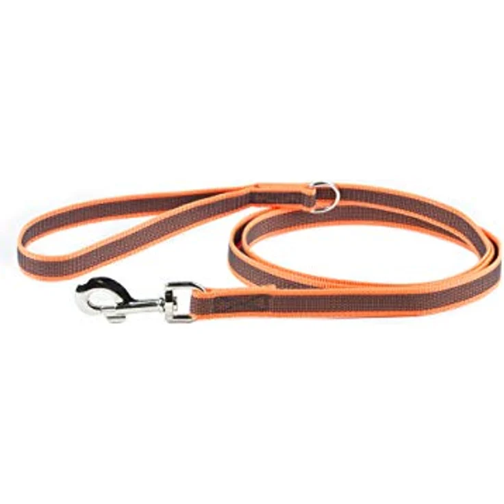 JULIUS K-9 IDC Color & Gray gumierte Leine, 20 mm x 1,8 m mit Schlaufe und D-Ring, Orange-Grau – Bild 2