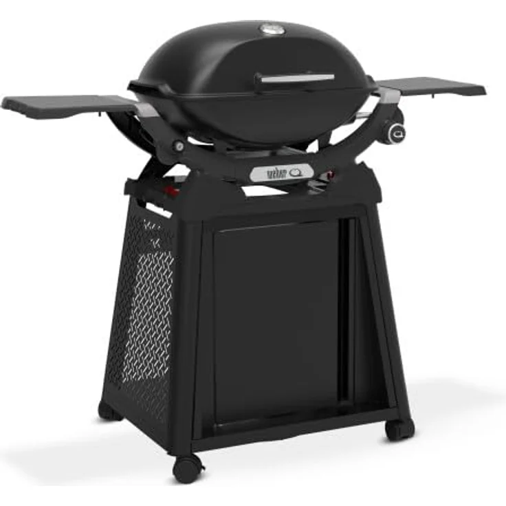 Weber Q2200N Gasgrill mit Rollwagen, Schwarz, Alugussdeckel, integriertes Thermometer, elektrische Zündung, abnehmbare Seitentische – Bild 3