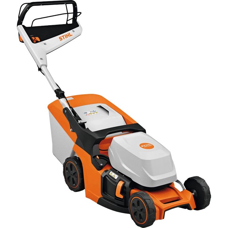 Stihl Akku-Rasenmäher RMA 443 V, geräuscharmer Rasenmäher mit 41 cm Schnittbreite, Vario-Radantrieb, Orange-Grau