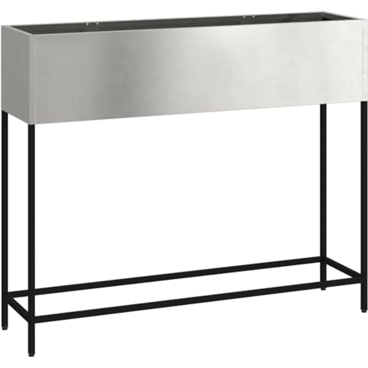 vidaXL Hochbeet 100x26x82 cm, rechteckiger Pflanzkübel aus gebürstetem Edelstahl, silber für drinnen und draußen – Bild 1