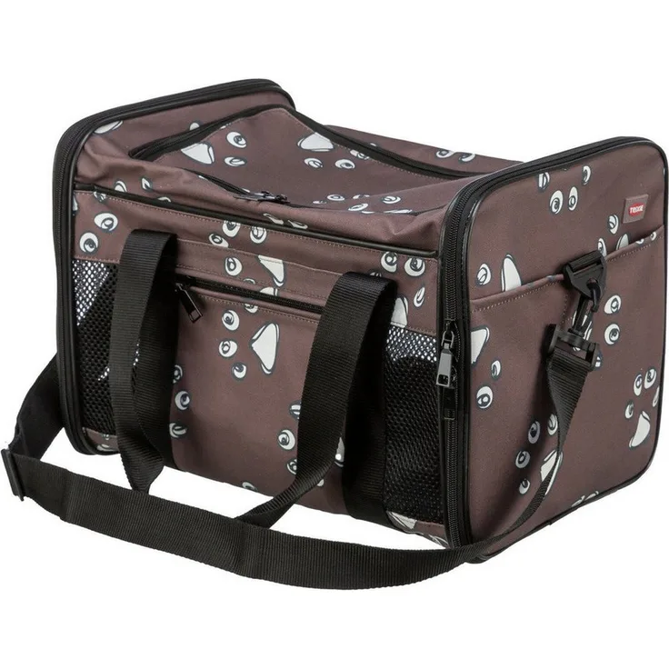 TRIXIE Hunde-Tasche Adrina, elegante Tiertransporttasche in Braun mit integrierter Kurzleine und abnehmbarem Schulterriemen, 26 x 27 x 42 cm, max. Belastbarkeit 7 kg