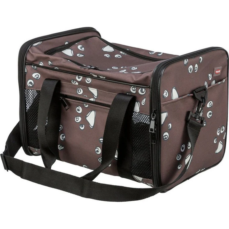 TRIXIE Hunde-Tasche Adrina, elegante Tiertransporttasche in Braun mit integrierter Kurzleine und abnehmbarem Schulterriemen, 26 x 27 x 42 cm, max. Belastbarkeit 7 kg