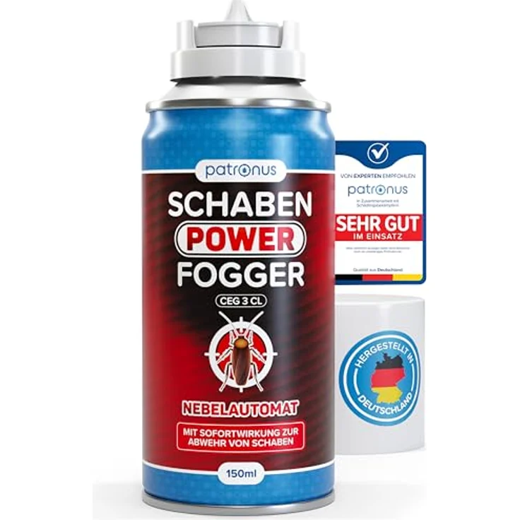 Patronus Schaben Power Fogger, 150 ml Insektenvernebler mit maximaler Sofortwirkung und fleckenfreier Anwendung – Bild 1