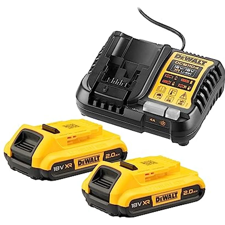 DeWALT Akku-Set DCB1104D2-QW, 18V, 2Ah, 2x XR-Akku DCB183 inkl. Schnellladegerät für XR-Schiebe Akkus und Flexvolt – Bild 2