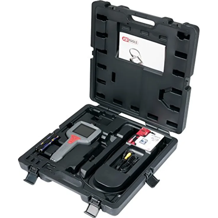 KS Tools 550.7049 ULTIMATEvision MASTER Videoskop-Satz, 6-tlg., flexibel 1m, Ø4,9mm, mit drei dimmbaren Mini-LED-Lampen