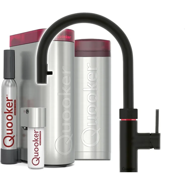 QUOOKER Flex Round, Küchenarmatur mit PRO3 Reservoir & CUBE, 5 Wasserarten, verchromt glänzend