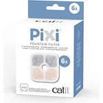 Catit 43722 Pixi Ersatzfilter, Trinkbrunnenfilter für die Catit Pixi Trinbrunnen, 6er Pack, Weiß