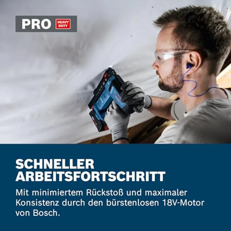 Bosch Professional GTH 18V-14, Akku-Nagler mit bürstenlosem Motor, Tiefeneinstellung und LED-Licht, für Klammern 6-14 mm – Bild 4