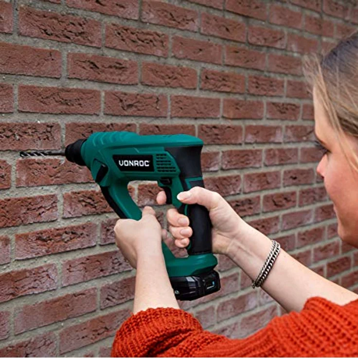 VONROC Akku-Bohrhammer VPower 20 V, 3-in-1 mit 2,0 Ah Akku und Ladegerät, 1,3 Joule, SDS-plus, inklusive Zubehör und Werkzeugtasche – Bild 5