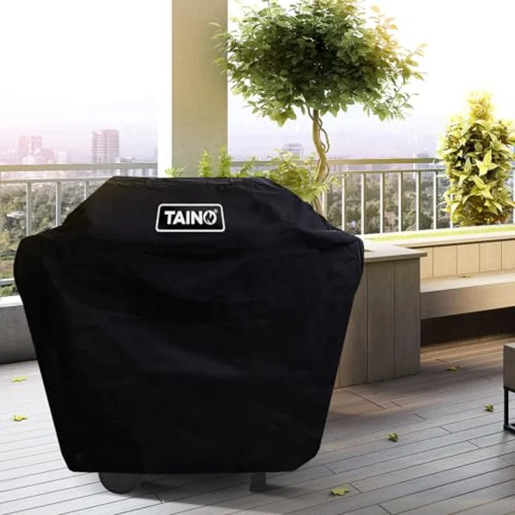 TAINO WABAYA 3+0 Grillabdeckung wetterfest Abdeckhaube Gasgrill Regenschutz Sonnenschutz Schwarz – Bild 2