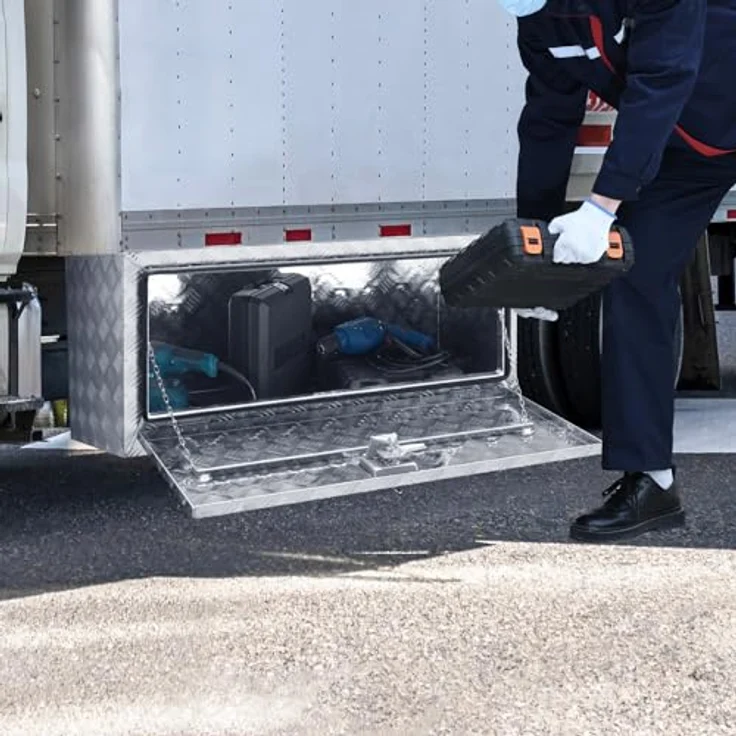 VEVOR Unterboden-Lkw-Box, 914 x 355 x 405 mm Aluminium-Werkzeugkasten mit Schloss, wasserdicht und korrosionsbeständig für Lkw und Anhänger – Bild 2