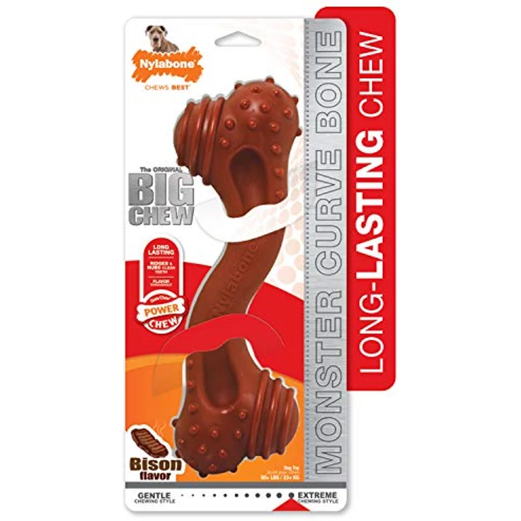 Nylabone Dura Power Chew Monster Curve Bone Bison Xtreme, Hundespielzeug – Bild 11
