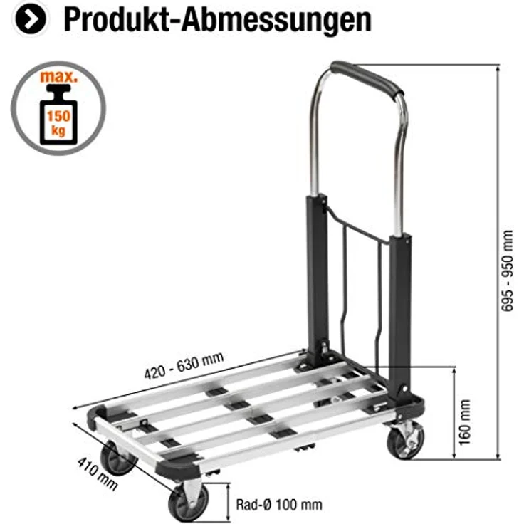 meister Transportwagen, bis zu 150 kg Tragkraft, klappbar – Bild 3
