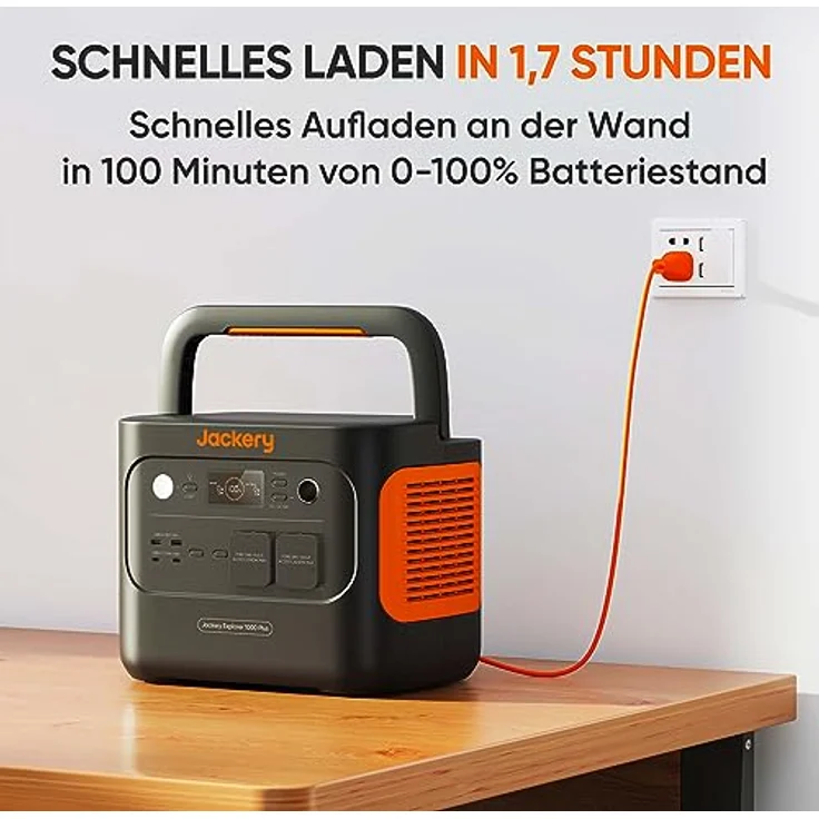 Jackery Explorer 1000 Plus Tragbare Powerstation, 1264Wh LiFePO4 Batterie mit 2x 2000W AC Ausgängen, Erweiterbar auf 5kWh für Urlaub RV Camping Notfall – Bild 3
