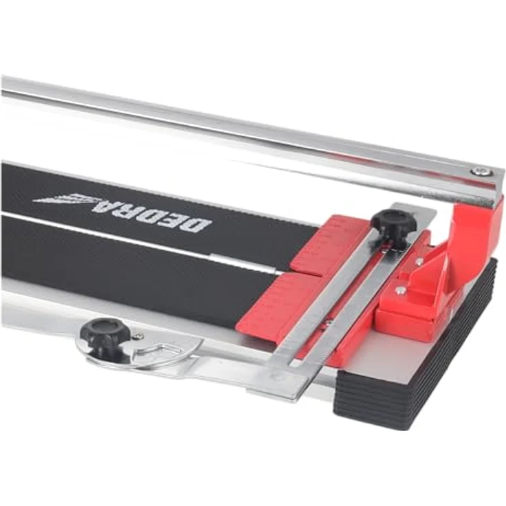 DEDRA Fliesenschneider, manuelle Fliesenschneidmaschine 800 mm, mit kugelgelagertem Schneiderad und stabiler Aluminium-Konstruktion, gummierte Arbeitsplatte, Wassergekühltes Schneidsystem – Bild 3