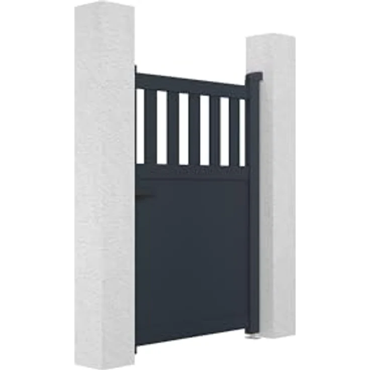 Casanoov Gartentür SANTIS, Aluminium mit vertikalen Streben, 1m Breite, 140cm Höhe, anthrazitgrau (RAL 7016), inkl. Zubehör – Bild 3