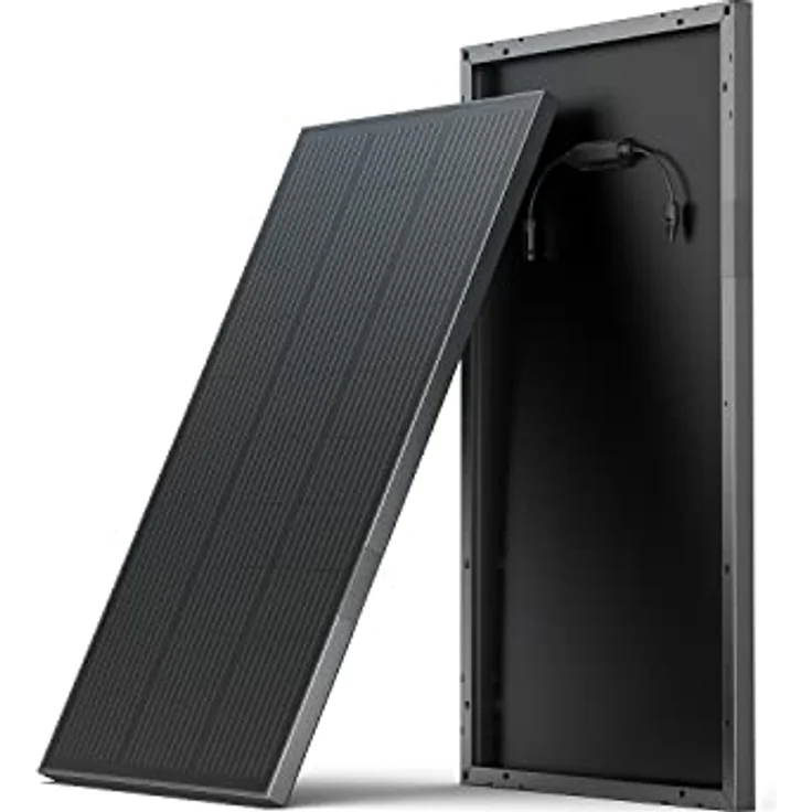ECOFLOW Monokristallines Solarpanel 2x100W, Starres Solarpanel mit 8 Stück montagefüße, Photovoltaikmodul ideal für Balkonkraftwerk, Wohnmobil, Gartenhäuse, Boot, ohne Solarpanelkabel – Bild 1