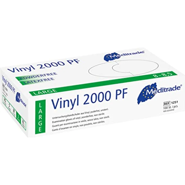 Meditrade 1251L Vinyl 2000 puderfrei, 1er Pack (1 x 100 Stück)