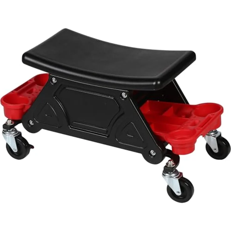 KS Tools 500.8013 Fahrbarer Hocker mit Aufbewahrungsebene, L650xH350mm, max. Belastung 95 kg – Bild 4