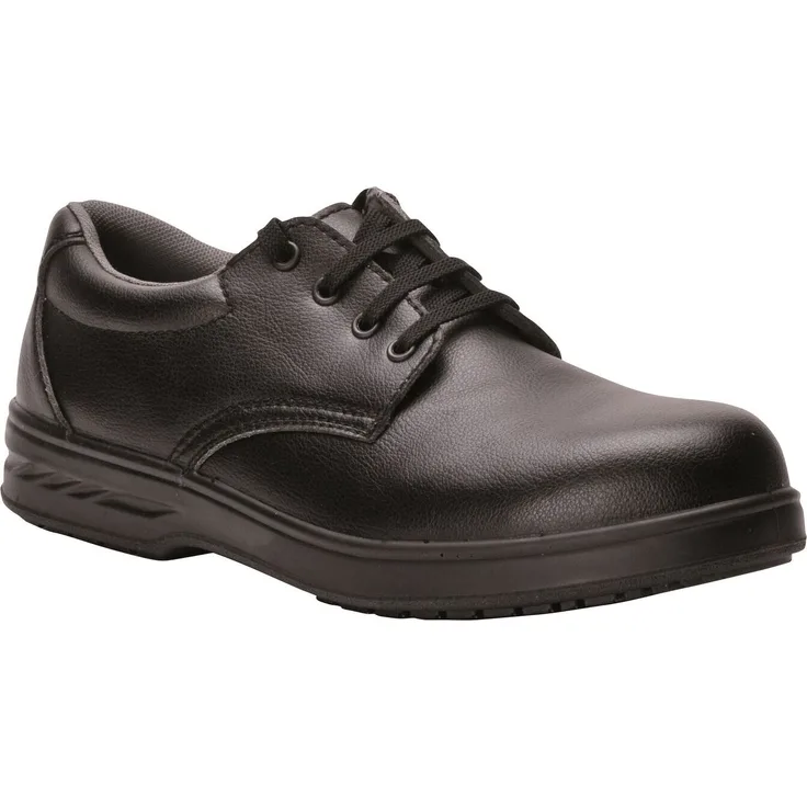 Portwest FW80 Steelite Geschnürter Sicherheitsschuh S2, Schwarz, Größe 44, mit Stahlkappe, rutschhemmender Sohle und wasserresistentem Obermaterial