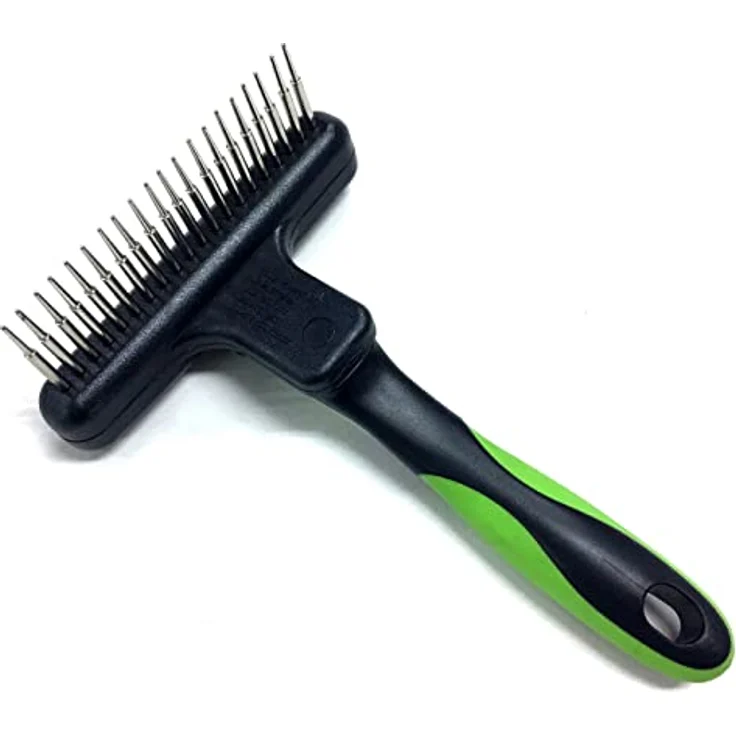 Dehner Hunde- und Katzenfellpflege, Flexibler Striegel, ca. 29.7 cm, mit ergonomischem Anti-Rutsch-Griff, Kunststoff – Bild 2